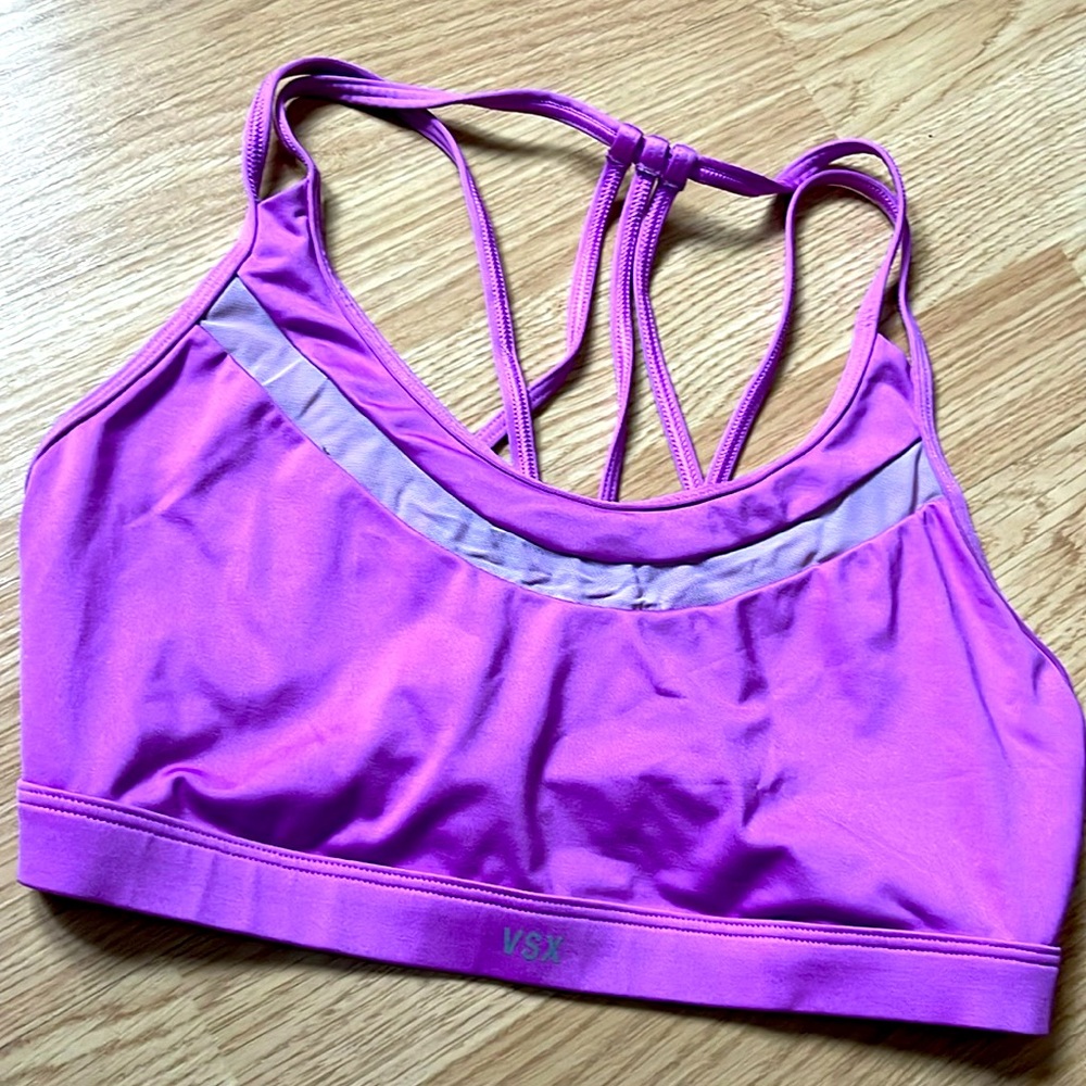 VSX sports bra size medium  purple open back
